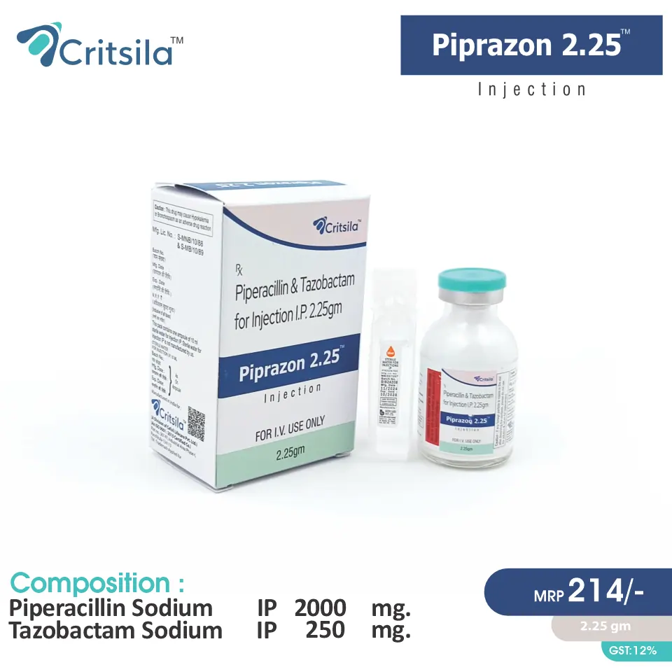 Piperacillin 2000mg + Tazobactum 250mg Injection at the best price in PCD Pharma Franchise for bacterial infection treatment.